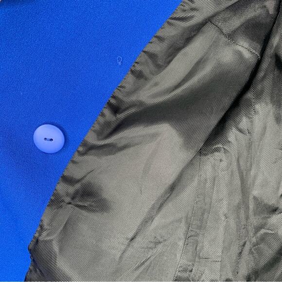 Zara Double Breasted Cobalt Blue Gold Button Crepe Blazer Kate Middleton Size XS - Picture 12 of 15